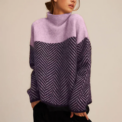 Herringbone Oversized Sweater for Women – Cozy & Stylish Layering-Caliboot
