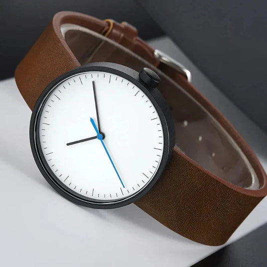 Men's Round Wristwatch Minimalist Timeless Design - 
Fashinoza