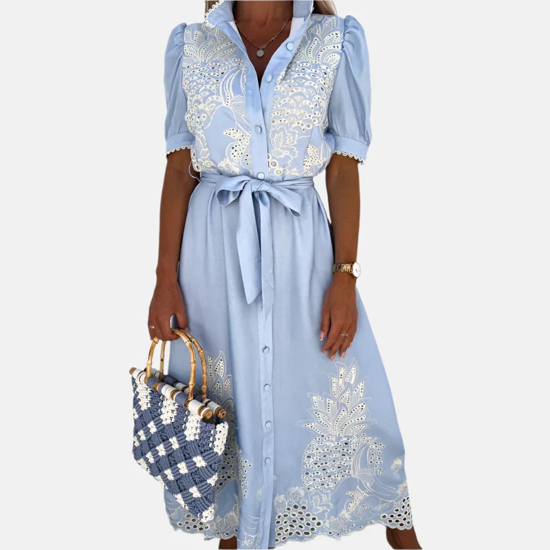 Women's Embroidered Blue Day Dress