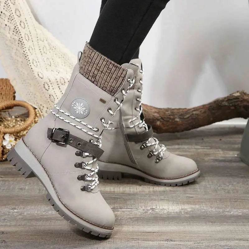 Women's Winter Combat Boots Lace-Up