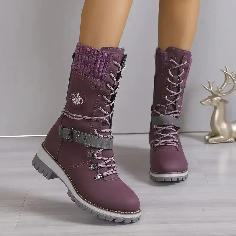 Women's Winter Combat Boots Lace-Up