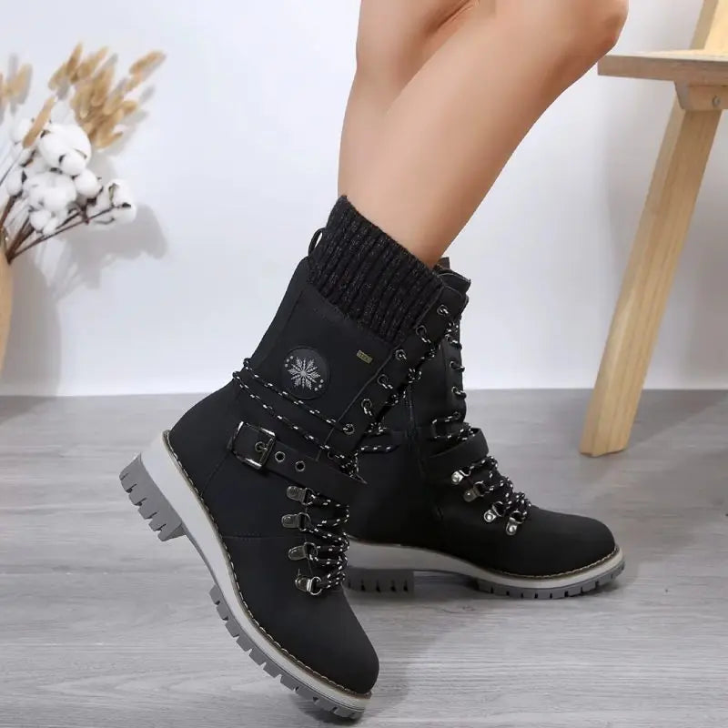 Women's Winter Combat Boots Lace-Up