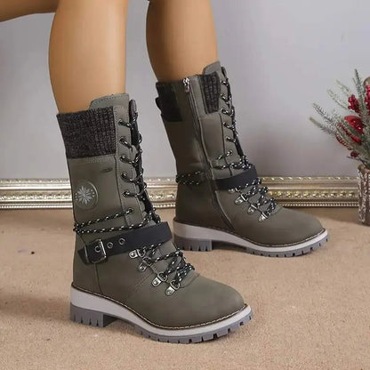 Women's Winter Combat Boots Lace-Up