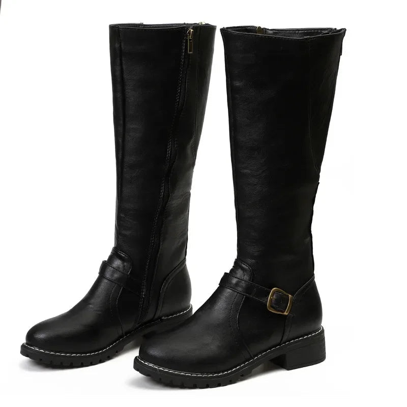 Women's High- Biker Boots Comfortable Edgy Style - 
Fashinoza