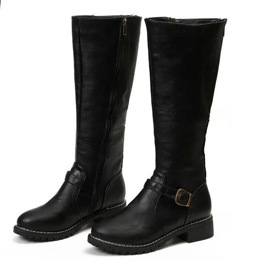 Women's High- Biker Boots Comfortable Edgy Style - 
Fashinoza