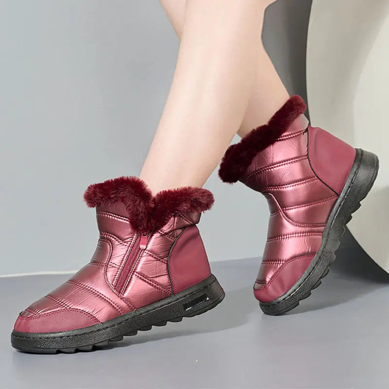 High-Top Fleece Winter Boots for Women – Warm & Stylish