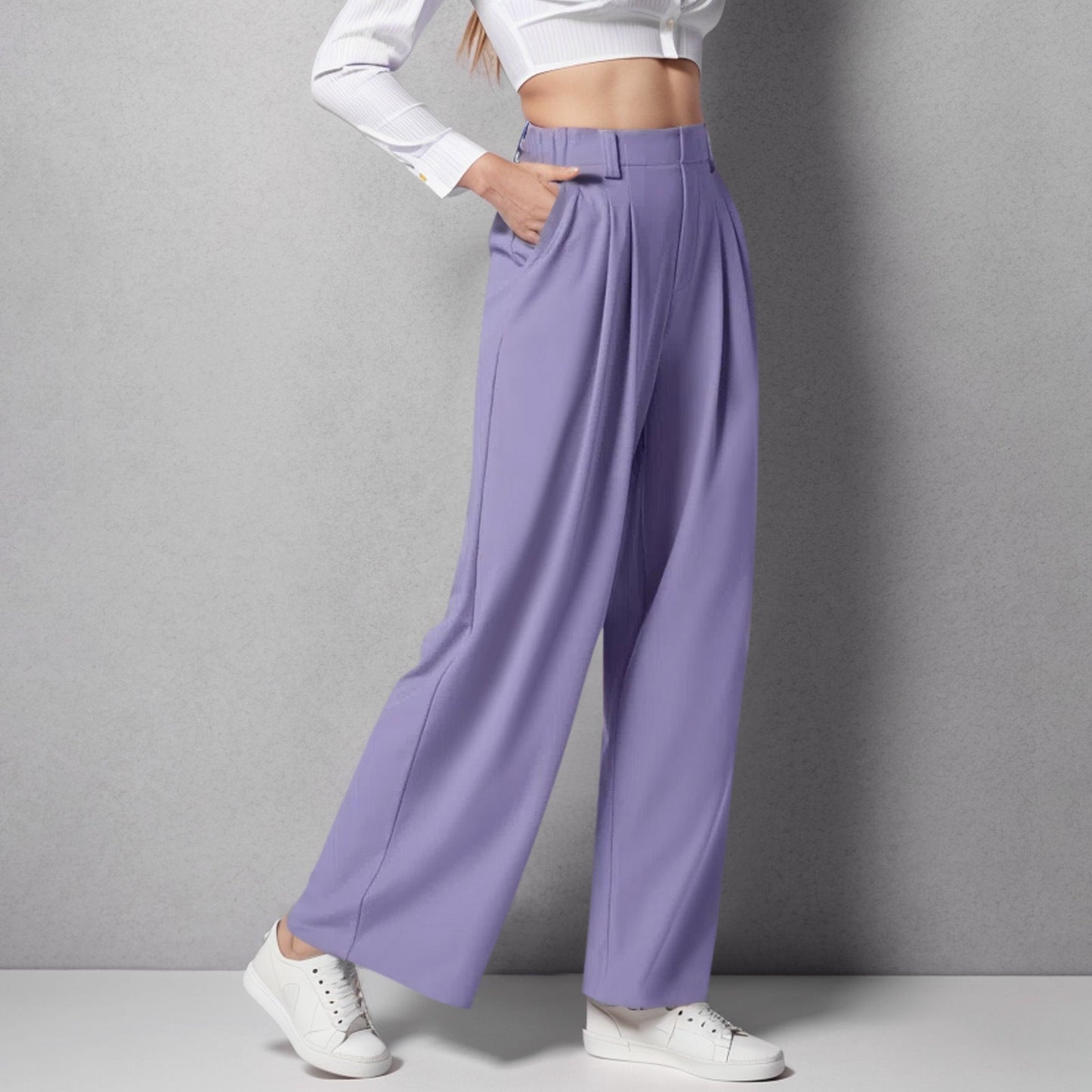 High-Waist Wide-Leg Trousers