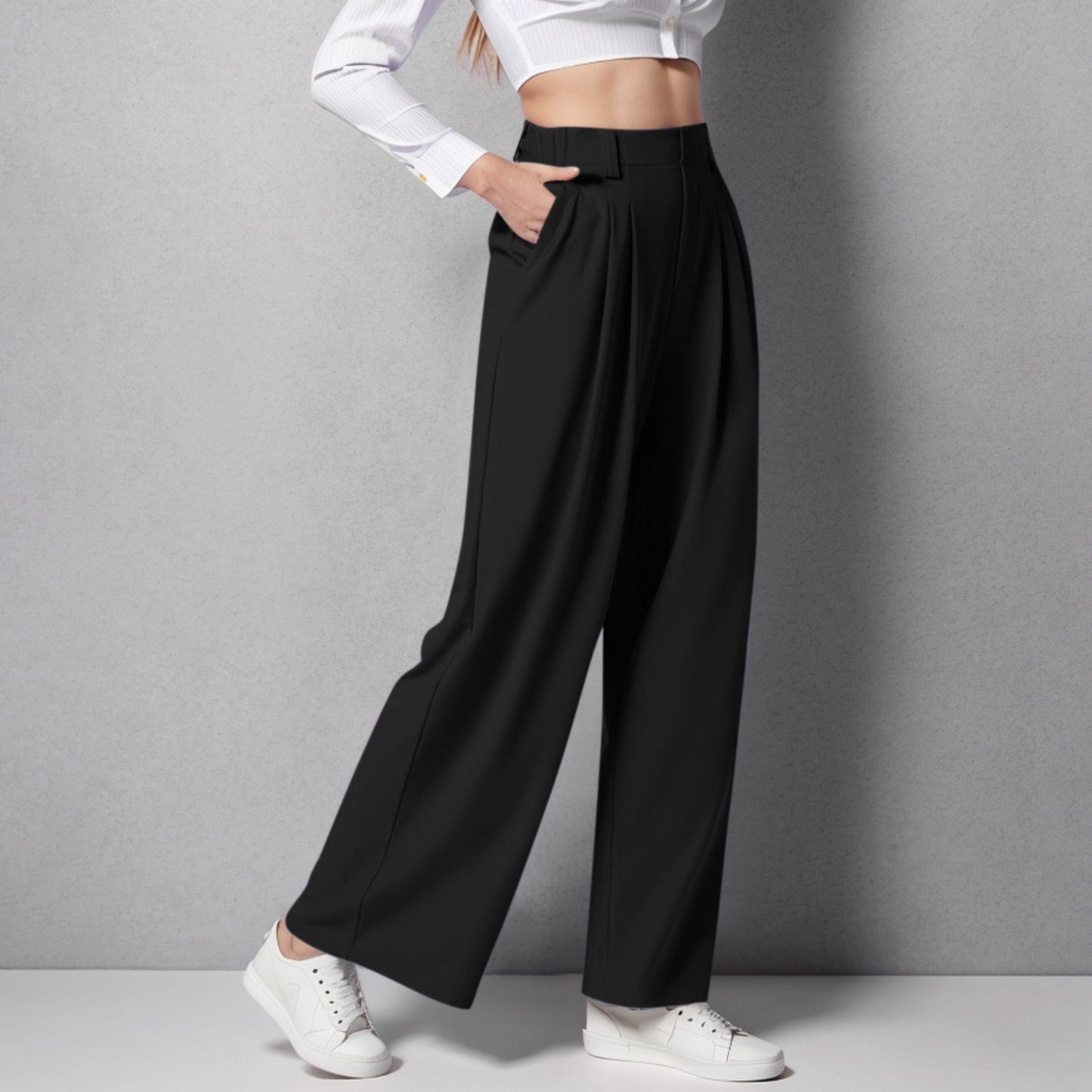 High-Waist Wide-Leg Trousers