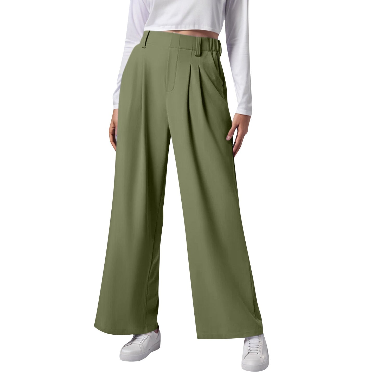 High-Waist Wide-Leg Trousers