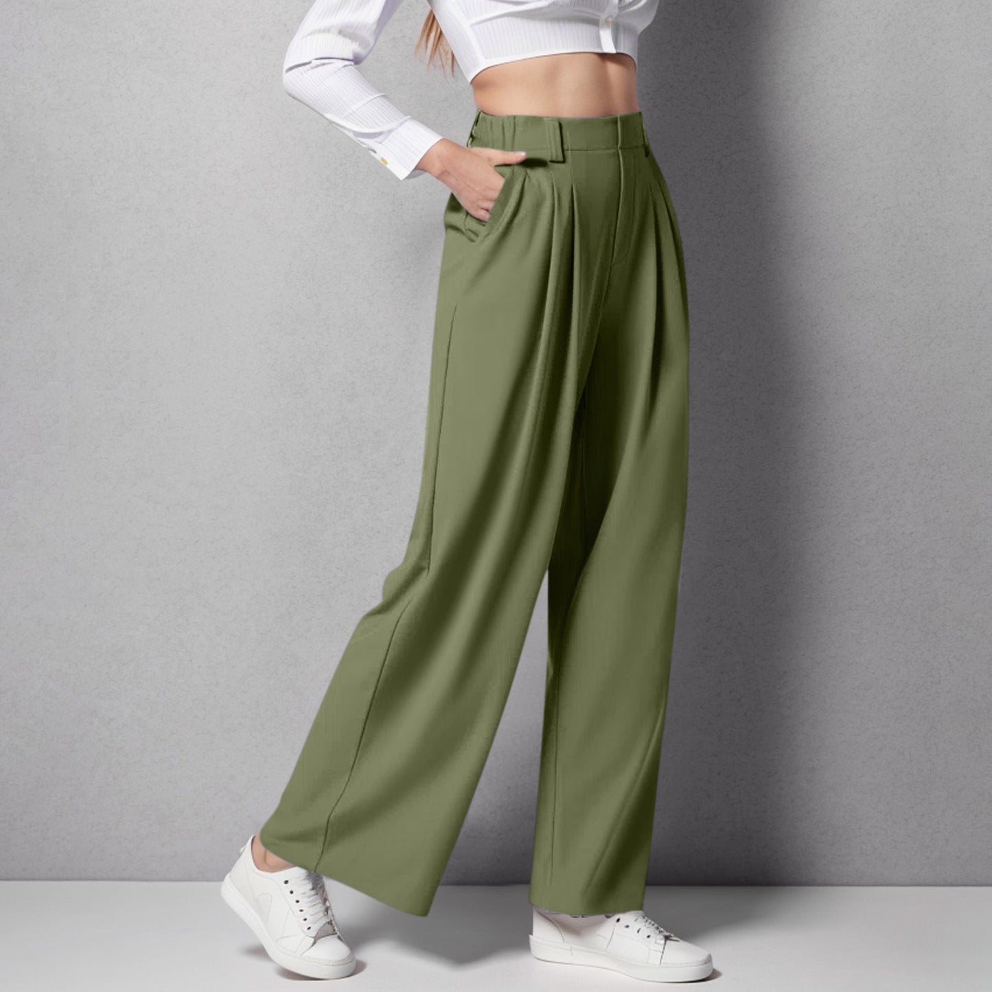 High-Waist Wide-Leg Trousers