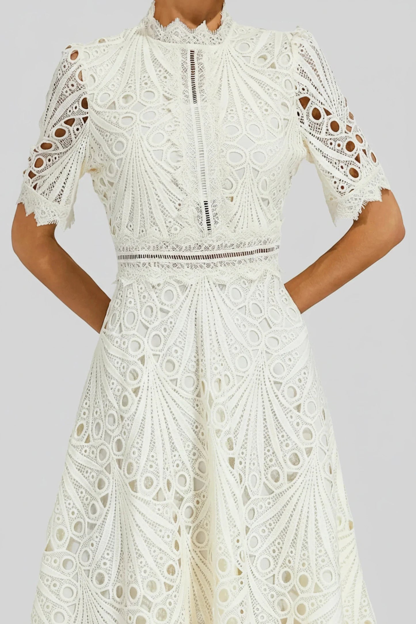 Women's High Neck A-Line Midi Dress