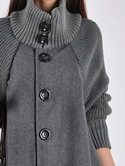 High Neck Black Trench Coat for Women – Elegant & Versatile Style 2