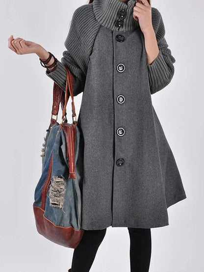 High Neck Black Trench Coat for Women – Elegant & Versatile Style 4
