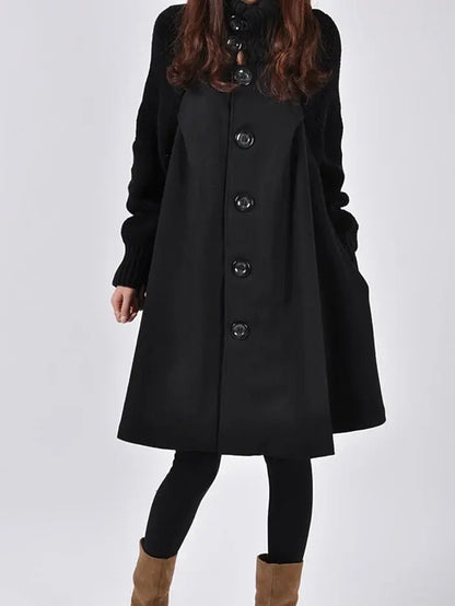 High Neck Black Trench Coat for Women – Elegant & Versatile Style 7