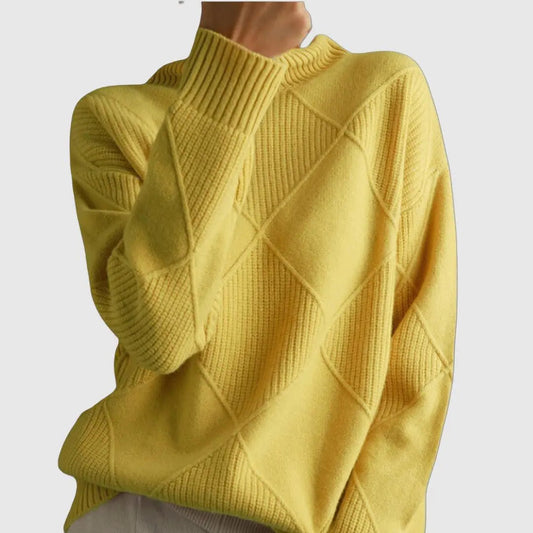 Women's Turtleneck Sweater Oversized Cozy - 
Fashinoza