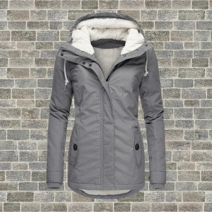 Women's Hooded Winter Coat Waterproof Insulated Black - Fashinoza