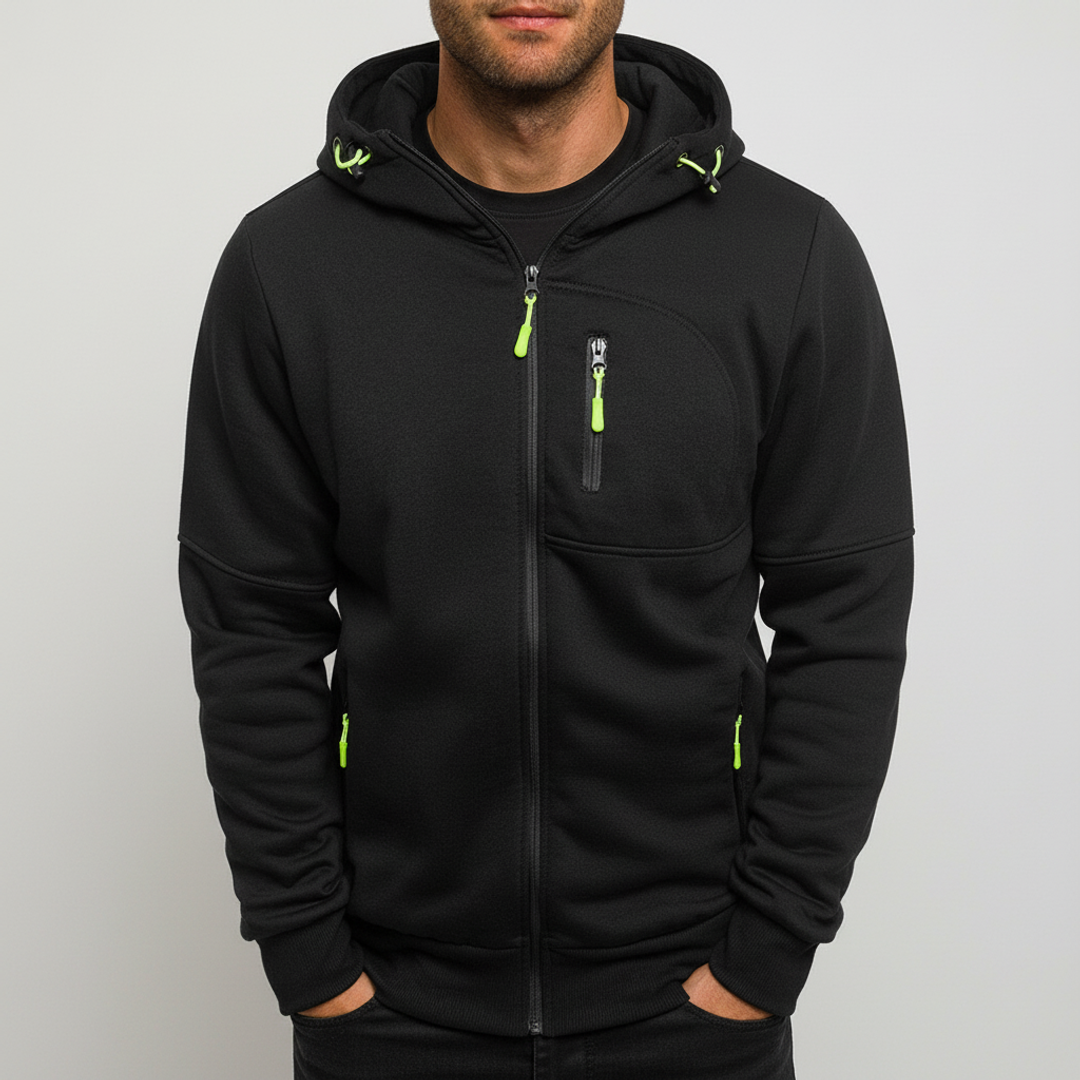 Men's Hooded Zip Up Casual Jacket - Fashinoza