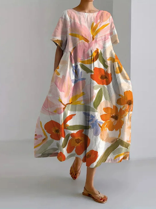 Valentina Women's Floral Summer Dress Lightweight - Fashinoza
