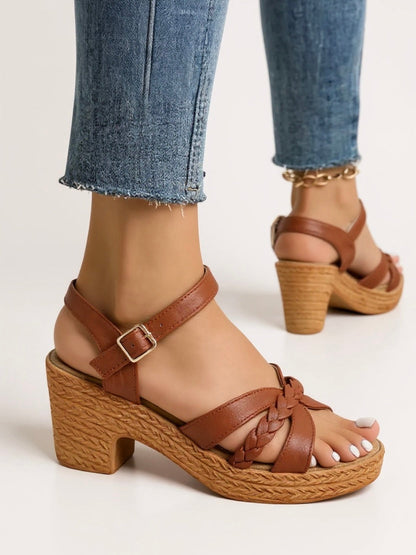 Zuri Women's Woven Block Heel Sandals