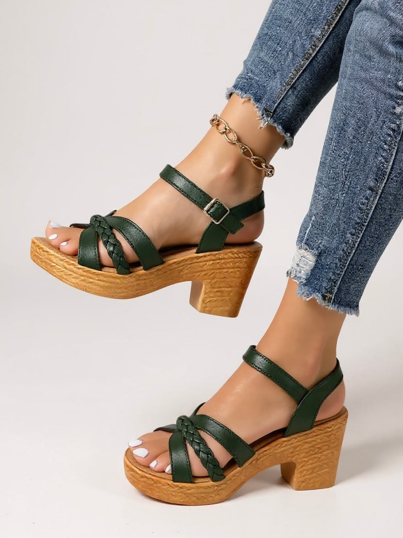 Zuri Women's Woven Block Heel Sandals