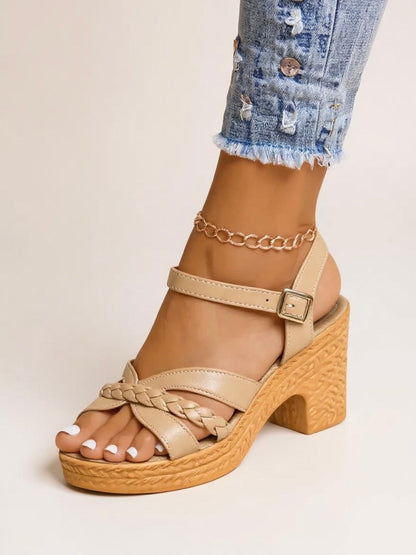 Zuri Women's Woven Block Heel Sandals