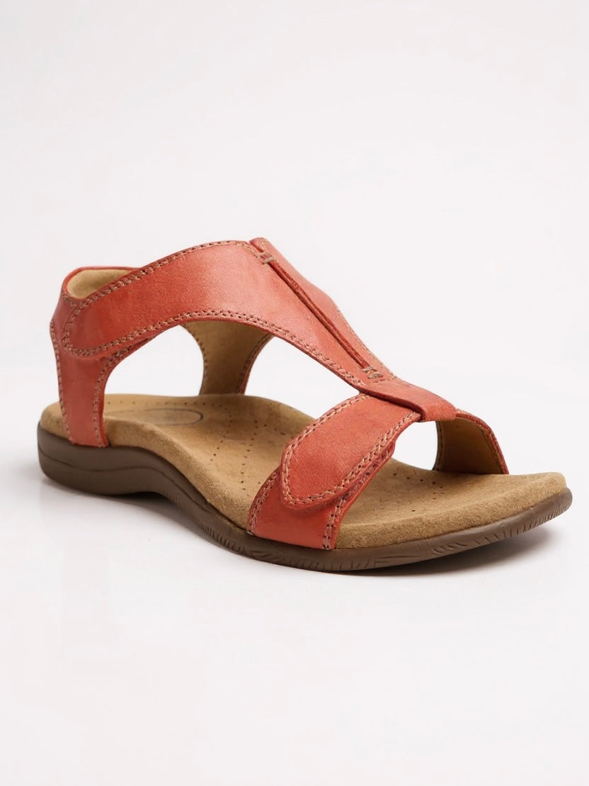 Women's Flat Cushioned T-Strap Sandals