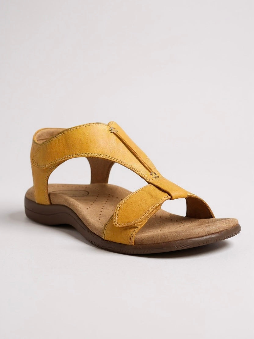 Women's Flat Cushioned T-Strap Sandals