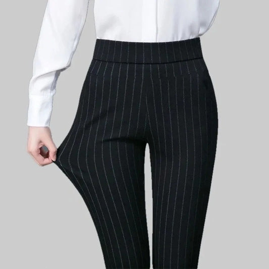 Women's Stretch Pants Comfortable Elastic Black - 
Fashinoza