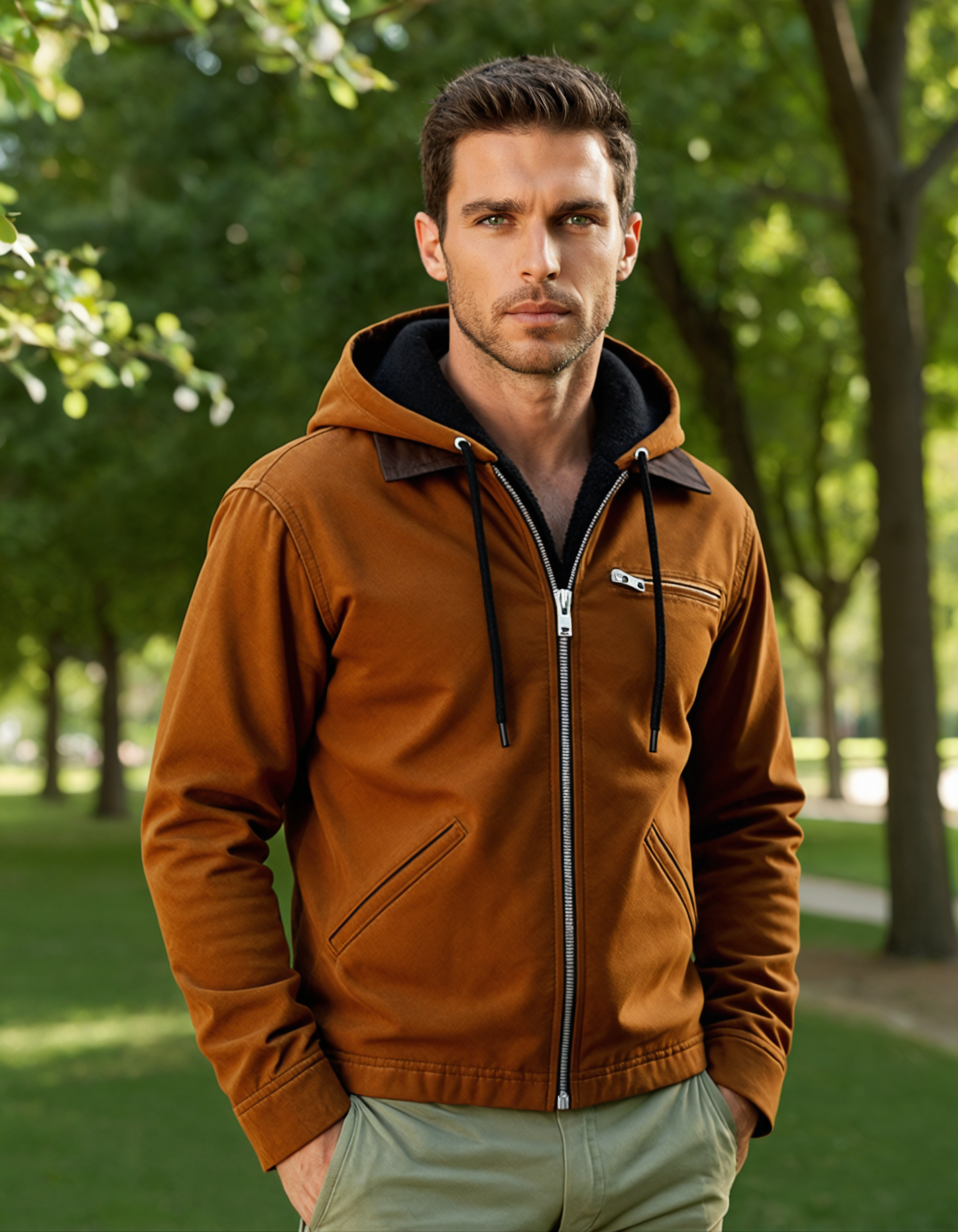 Northcrest Men's Fleece Lined Hooded Winter Jacket
