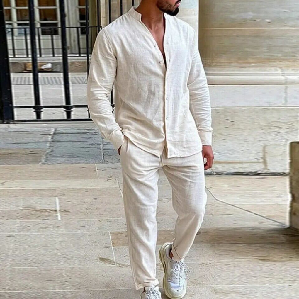 Men's Linen Casual Shirt - Fashinoza