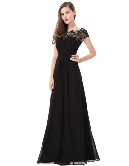 Women's Lace Gown Floral Open Back Design