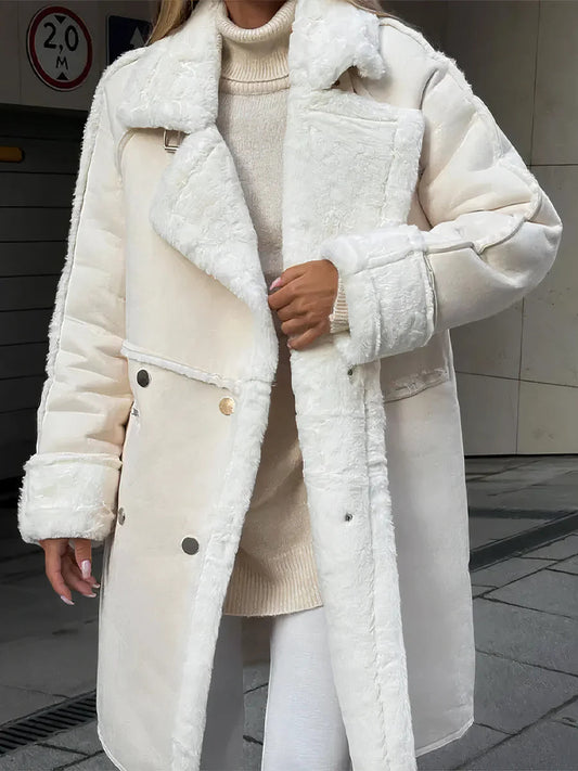 Women's Sherpa Jacket Cozy Fleece Lined - Fashinoza