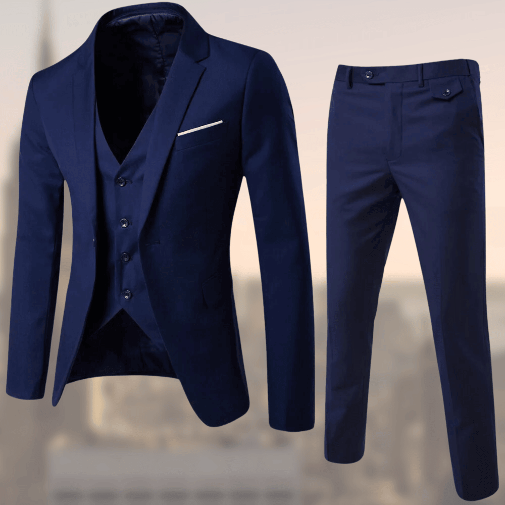 Men's 2-Piece Suit Notch Collar Vest - Fashinoza