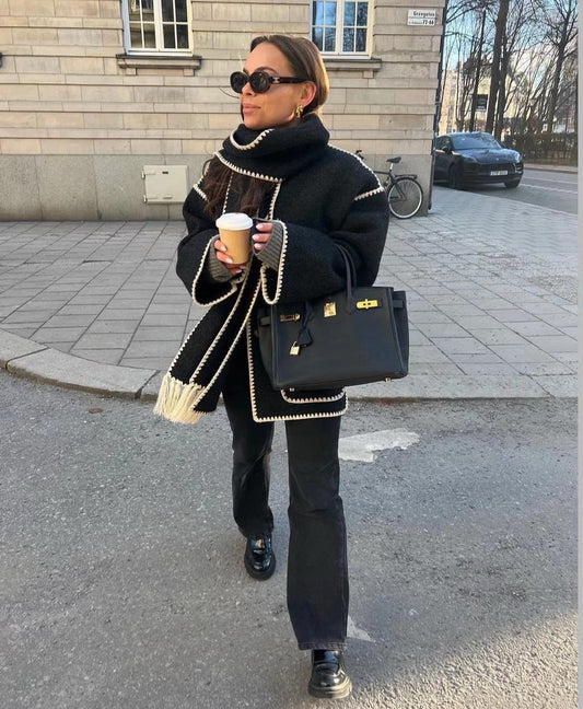 Women's Wool Coat Comfortable - 
Fashinoza