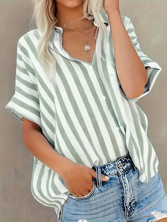 Women's Striped Blouse - 
Fashinoza