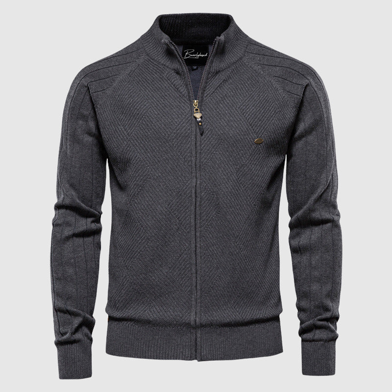 Men's Cotton Full Zip Cardigan Sweater