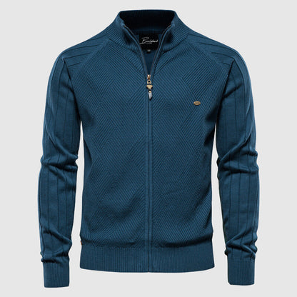 Men's Turtleneck Zip Cardigan Sweater