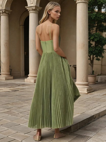 Women's Sleeveless Maxi Dress Pleated