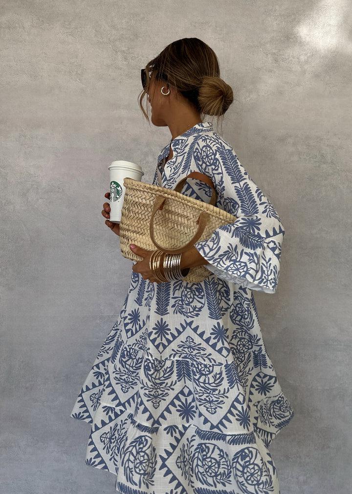 Women's Boho Print V-Neck Swing Dress