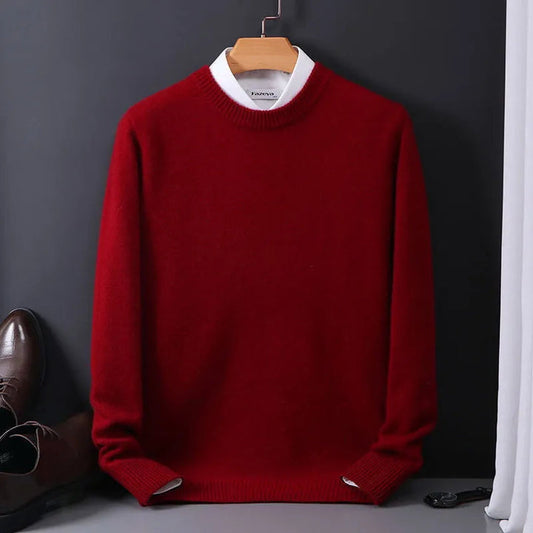 Men's Wool Blend Pullover Sweater - Fashinoza