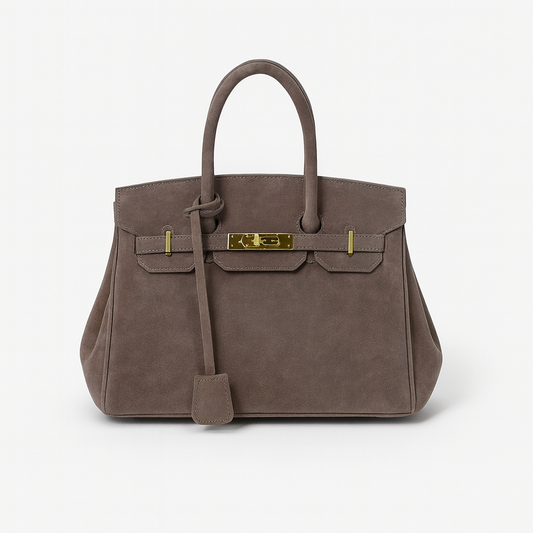 Women's Suede Shoulder Bag Gold Hardware - 
Fashinoza