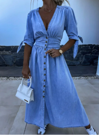Women's Denim Dress Comfortable Elegant Blue