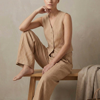 Linen Vest And Trousers Set