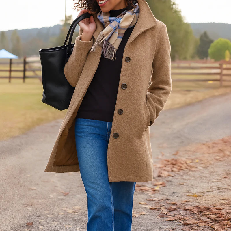 Women's Mid-Length Single-Breasted Coat