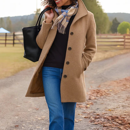 Women's Mid-Length Single-Breasted Coat