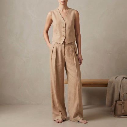 Linen Vest And Trousers Set