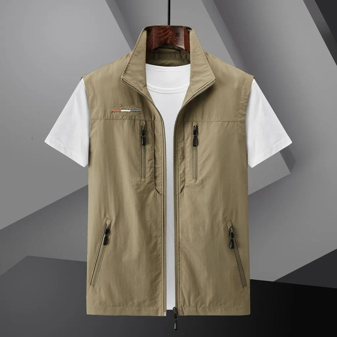 Men's Summer Travel Vest Multi-Pocket Cotton