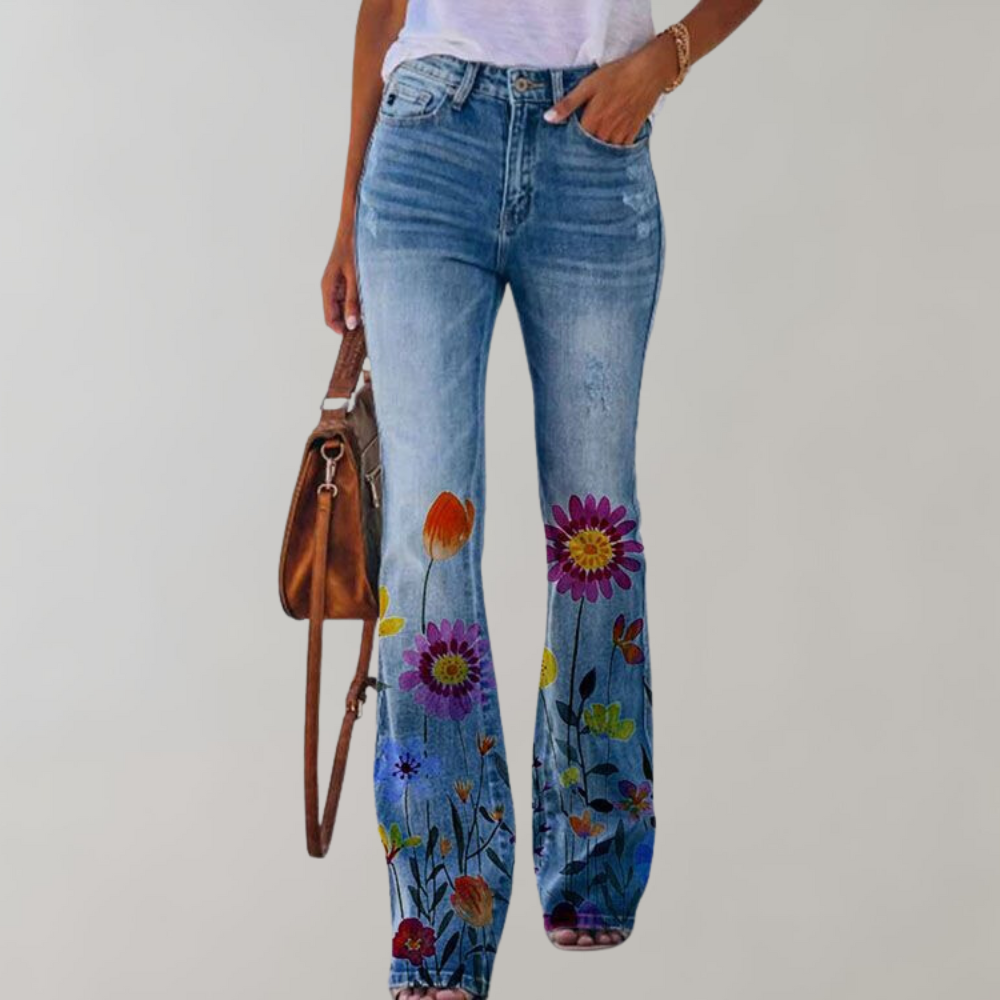 Women's Flare Denim Jeans - Fashinoza