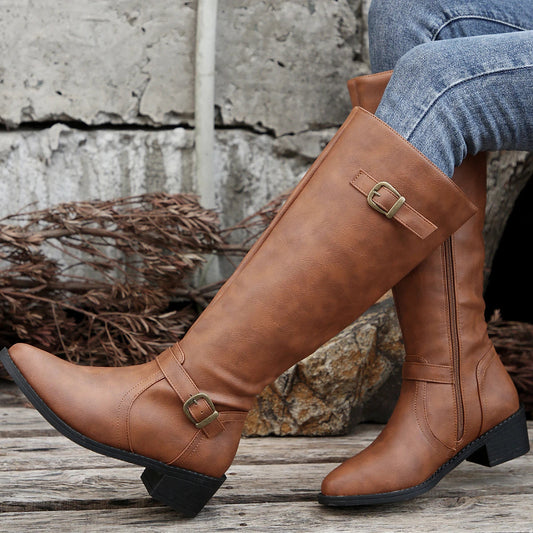 Women's Knee-High Riding Boots Comfortable - 
Fashinoza