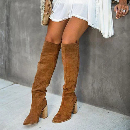 Classic Knee-High Heeled Boots